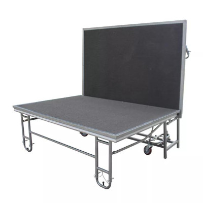 Folding podium HOTELUM, 244 x 122 cm, with carpet surface