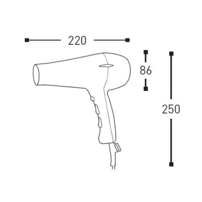 Pistol hair dryer ALISEO BLACK MAMBO 1875 with Hang-up holder, black, with ionizer