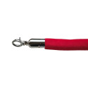 Hotelum rope for barrier posts - red, smooth, silver carabiner, length 150cm