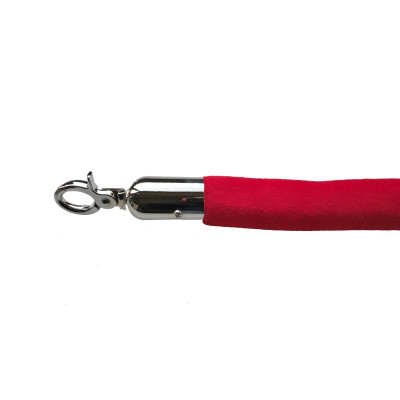 Hotelum rope for barrier posts - red, smooth, silver carabiner, length 150cm