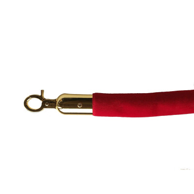 Hotelum rope for barrier posts - red, smooth, gold carabiner, length 150 cm