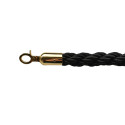 Rope for barrier posts - black, twisted, gold carabiner, length 150cm