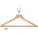 BASIC wooden hanger with non-slip bar, inalienable, light wood