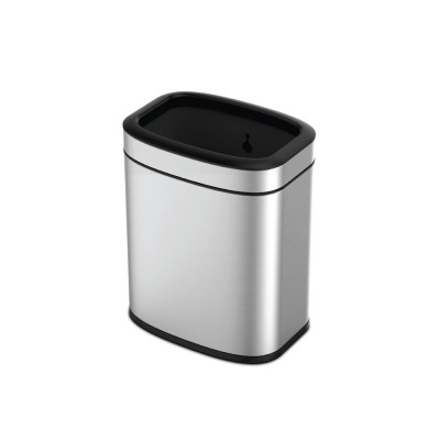 Room basket, double-walled, square, brushed stainless steel, 6 l