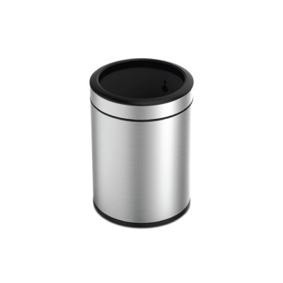 Room basket, double-walled, round, brushed stainless steel, 6 l
