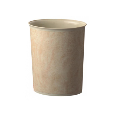 Room basket, oval, plastic, beige leatherette, self-extinguishing effect