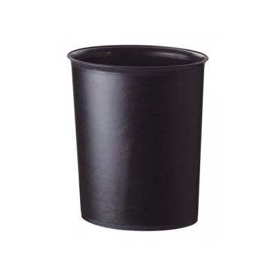 Room basket, oval, plastic, black leatherette, self-extinguishing effect