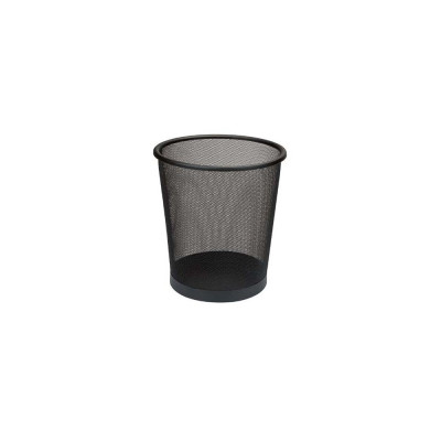 Room basket, wire, round, black lacquer, 18 l