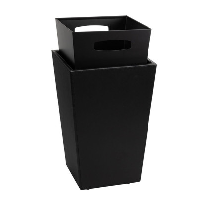 Leather basket 10l The Londoner Noir, black