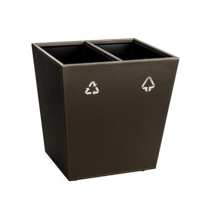 Leather basket 2x6l The Londoner Tradition, brownish gray