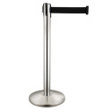Belt barrier Hotelum RBB23 with black belt, stainless steel design