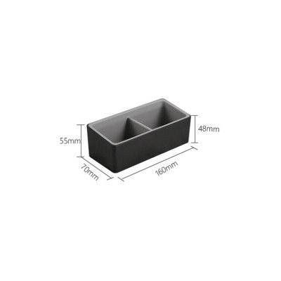 Tray for tea bags Dual, grey-black, 16 x 7 cm