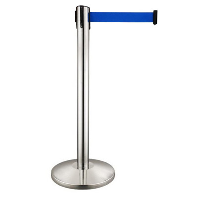 Belt barrier Hotelum RBB23-BLU with blue belt, stainless steel design