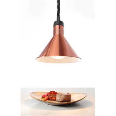Height-adjustable heating lamp conical, hanging, copper 