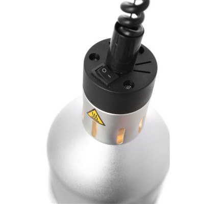 Height-adjustable cylindrical heating lamp, hanging, silver 