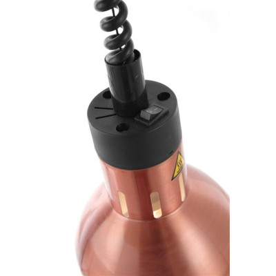 Height-adjustable heating lamp cylindrical, hanging, copper