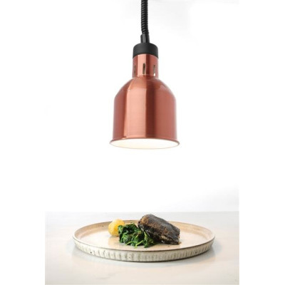 Height-adjustable heating lamp cylindrical, hanging, copper