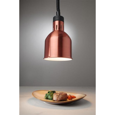 Height-adjustable heating lamp cylindrical, hanging, copper