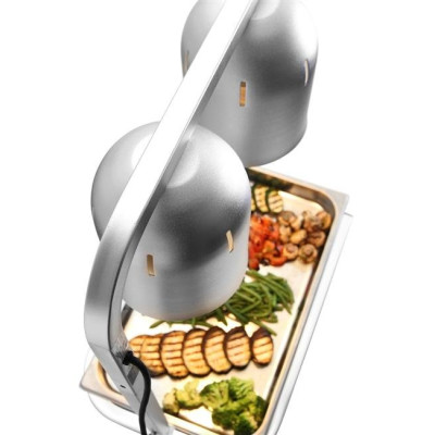 Lamp for heating food, silver