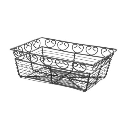 Deco rectangular basket, 230x150x80 mm, black 