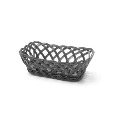 Rectangular woven basket, black, 225x150x65 mm