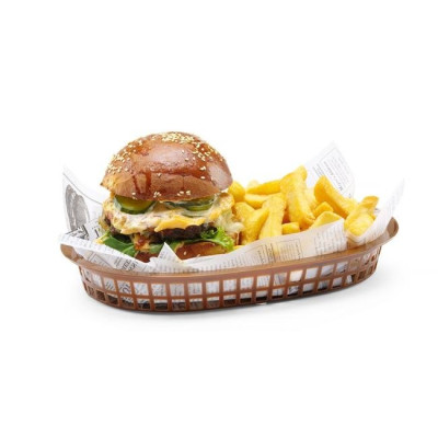 Pastry basket oval, HENDI, Brown, 6 pcs, 275x175x(h)38mm