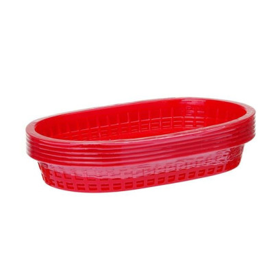Oval pastry basket, HENDI, Red, 6 pcs, 275x175x(h)38mm