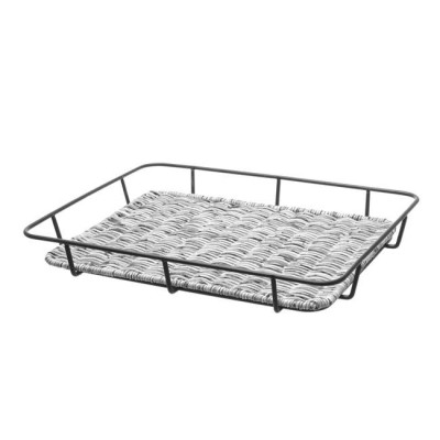 Pastry basket with steel frame, 400x300x(h)50 mm, gray 