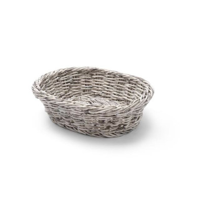 Oval basket, grey, 250x190x65 mm