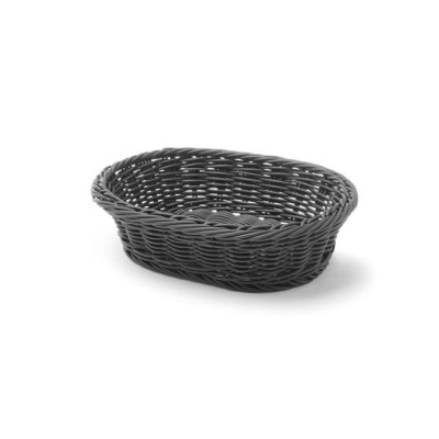 Oval basket, black, 250x190x65 mm