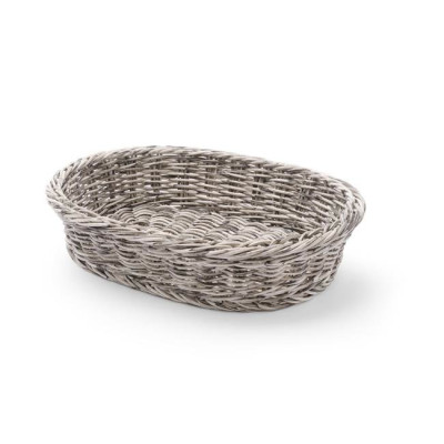 Pastry basket, oval, grey, 320x230x(H)70 mm