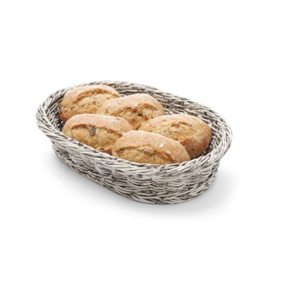Pastry basket, oval, grey, 320x230x(H)70 mm