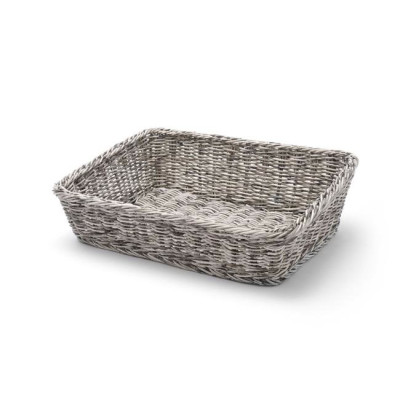 Bevelled rectangular basket, grey, 400x300x(H)120mm