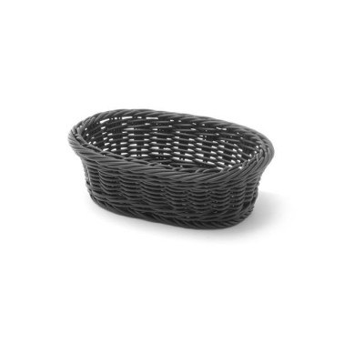 Oval basket, black, 190x120x60 mm