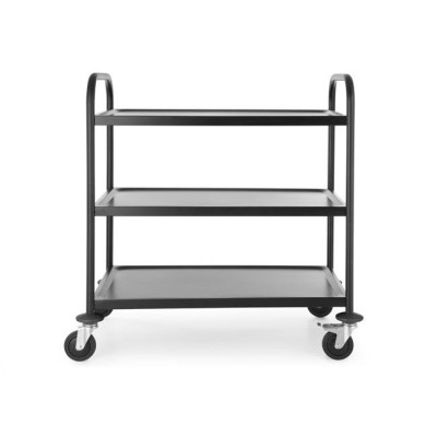 Waiter trolley with 3 shelves, black, 900x590x930 mm 