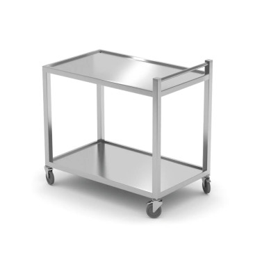 Serving trolley with two shelves, welded, 800x500x(H)850mm