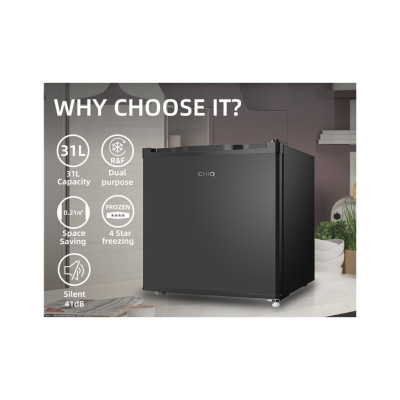 Compressor minibar CHIQ CSD31D4E, black-grey, 31 l
