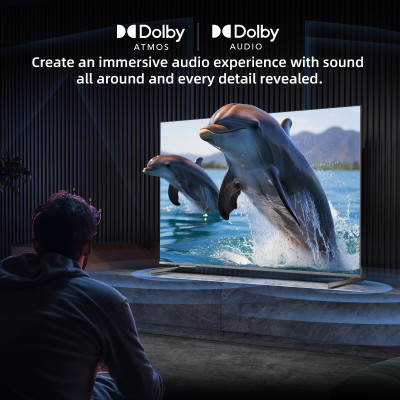 CHiQ M55QN9V – UHD MiniLED frameless Google TV with DLG 120 Hz, 55” (140 cm), metallic, Dolby Atmos, 2+2 year warranty