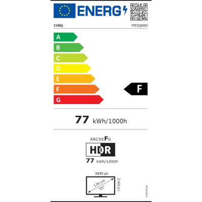 CHiQ M55QN9V – UHD MiniLED frameless Google TV with DLG 120 Hz, 55” (140 cm), metallic, Dolby Atmos, 2+2 year warranty