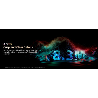CHiQ M65QN9V – UHD MiniLED frameless Google TV with DLG 120 Hz, 65” (165 cm), metallic, Dolby Atmos, 2+2 year warranty