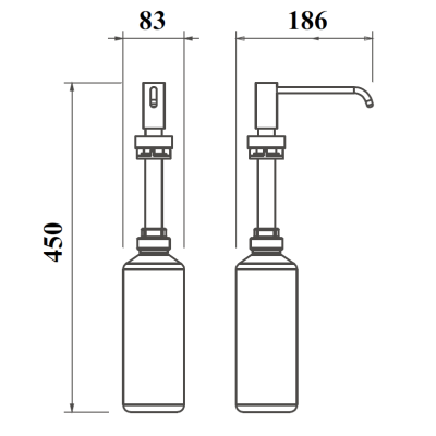 IMPECO short table soap dispenser