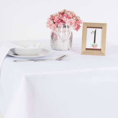 Restaurant tablecloth HOTEL SERENITY - 140 x 200 cm, white, 100% PE with Teflon treatment