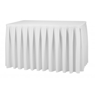 Banquet skirt Hannah, Pleated Pattern 0.73 x 4.9m, White
