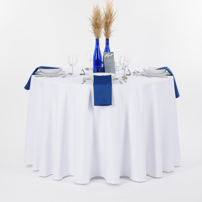 Restaurant tablecloth HOTELUM BLISS - Ø 220 cm, white, 100% PE with Teflon treatment