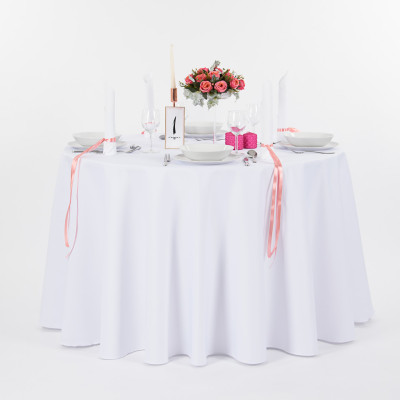 Restaurant tablecloth HOTELUM BLISS - Ø 300 cm, white, 100% PE with Teflon treatment