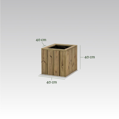 ZOWN Atrium wooden flower pot, 40 x 40 x 40 cm, 25 l