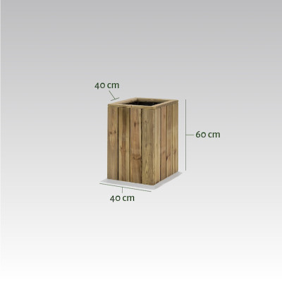 ZOWN Atrium wooden flower pot, 40 x 40 x 60 cm, 25 l