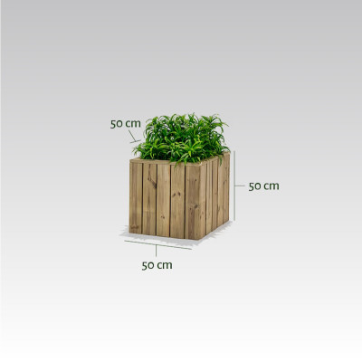 ZOWN Atrium wooden flower pot, 50 x 50 x 50 cm, 67 l
