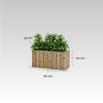 ZOWN Atrium wooden flower pot, 80 x 34 x 40 cm, 47 l