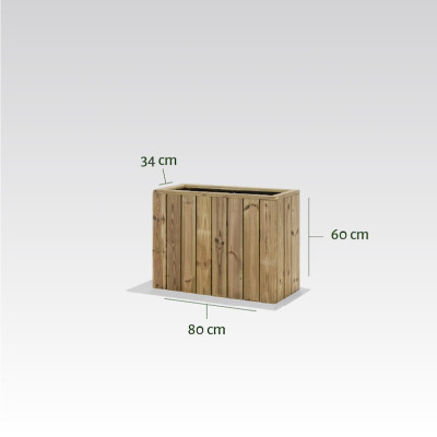 ZOWN Atrium wooden flower pot, 80 x 34 x 60 cm, 47 l